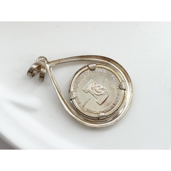 DAROLD? Sled Dog Race Alaskan Vintage Sterling Silver 925 Vintage Pendant - Picture 5 of 10